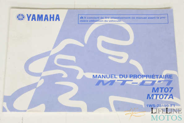 Manuel constructeur Yamaha mt07 1WS 28199-F1-1